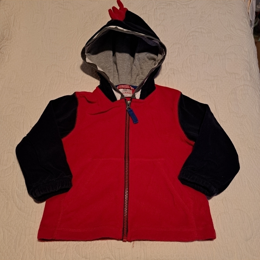 Hanna Andersson boys dinosaur size 90 or 3T zip up terry hoodie, VGUC
